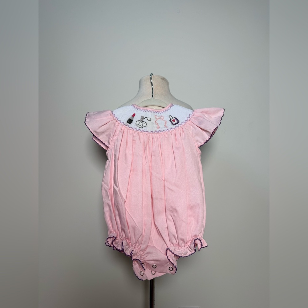 Charming Pink Baby Romper with Embroidery
